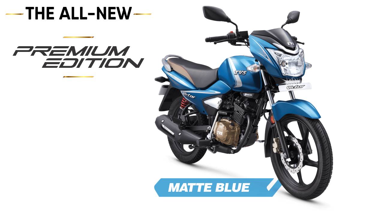 TVS Victor Premium Edition Matte Blue